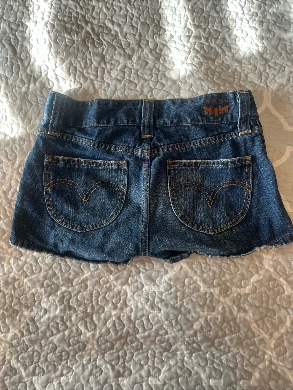 Levi's Dark Blue Denim Cutoff Shorts